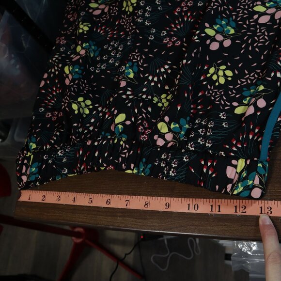 Lulus Boho Blooms Floral Print Pants Womens M Black Feminine Garden Party Casual - Picture 7 of 14